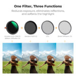 K&F 72MM NANO X Serie-3-in-1 Multi-Function Variable ND2-32&CPL& Black Mist 1/4, ultra-thin – Bild 3