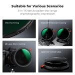 K&F 72MM NANO X Serie-3-in-1 Multi-Function Variable ND2-32&CPL& Black Mist 1/4, ultra-thin – Bild 6