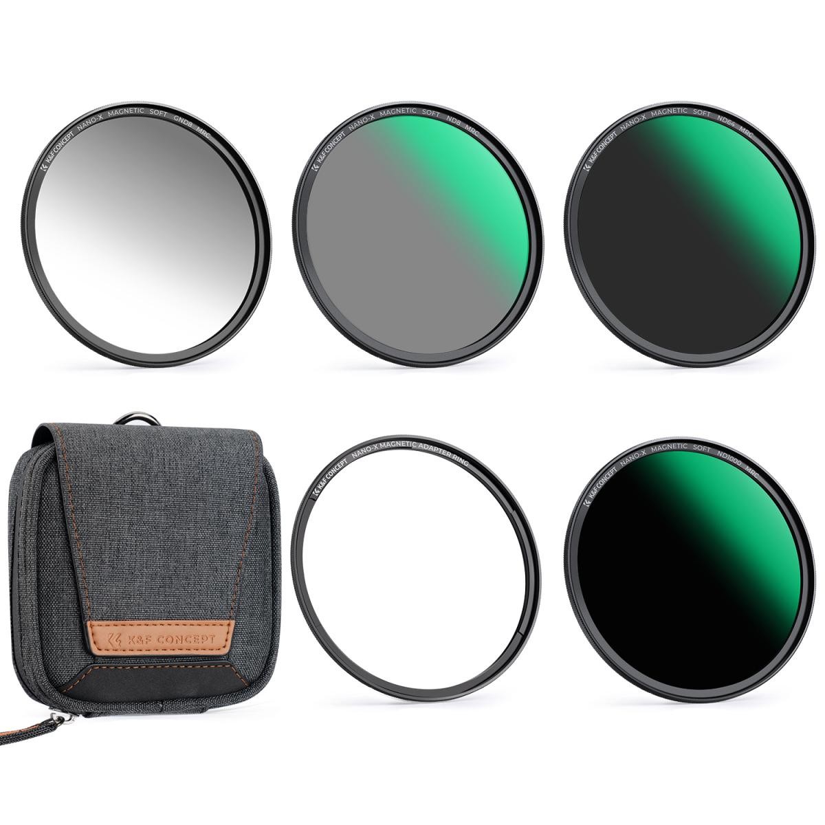 sku1929-1-1200x1200e-1.jpg K&F 77MM, Magnetic 5pcs Filter Kit,GND8+ND8+ND64+ND1000+Magnetic Adapter Ring – Bild 1