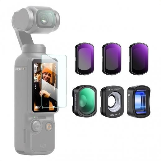 sku2294-1-518x518-1.jpg K&F 6pcs Filter Kit DJI Osmo Pocket 3 (Anamorphic, Macro, wideangle +ND8+ND32+ND128) – Bild 1