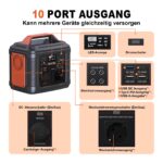 SBAOH Portable Power Station,296 Wh Solar Generator With 300 W Output, Mobile Power Supply For Garden, Travel, Camping, Motorhome, Emergency – Bild 3