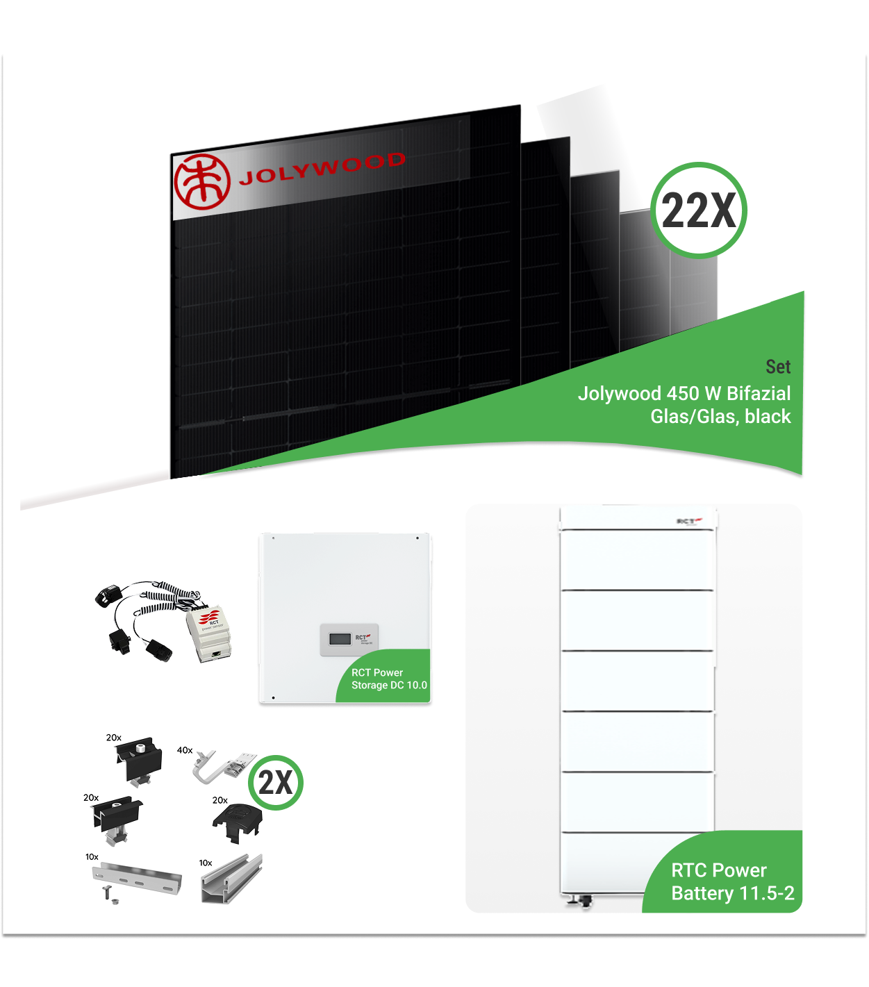 9_90kWpPV-Komplettsetmit22xJolywood450WNiwaBlackR3BifazialGlas_Glas_RCTSpeicher_inkl.K2UnterkonstruktionfuerZiegeldaecher.png 9,90 kWp PV-Komplettset mit 22x Jolywood 450 W Niwa Black R3 Bifazial Glas/Glas & RCT Speicher – inkl. K2 Unterkonstruktion für Ziegeldächer – Bild 1