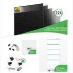 9,90 kWp PV-Komplettset mit 22x Solar Fabrik 450 W S4 Trend bifaziale Full Black Doppelglas-Module & RCT DC 10.0 & 11.5-2 Speicher – inkl. K2 Unterkonstruktion für Ziegeldächer
