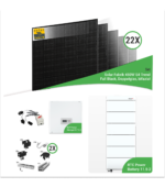 9,90 kWp PV-Komplettset mit 22x Solar Fabrik 450 W S4 Trend bifaziale Full Black Doppelglas-Module & RCT DC 10.0 & 11.5-2 Speicher – inkl. K2 Unterkonstruktion für Ziegeldächer