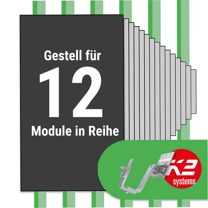 Group177.png K2 Montage Paket Ziegeldach: 1 Reihe x 12 Module (K2 4S: Jeder Sparren) – Bild 1
