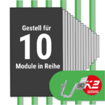K2 Montage Paket Ziegeldach: 1 Reihe x 10 Module (K2 4S: Jeder Sparren)