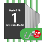 K2 Montage Paket Ziegeldach: 1 Reihe x 1 Modul (K2 4S: Jeder Sparren)