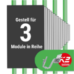 K2 Montage Paket Ziegeldach: 1 Reihe x 3 Module (K2 4S: Jeder Sparren)