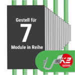 K2 Montage Paket Ziegeldach: 1 Reihe x 7 Module (K2 4S: Jeder Sparren)