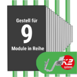 K2 Montage Paket Ziegeldach: 1 Reihe x 9 Module (K2 4S: Jeder Sparren)