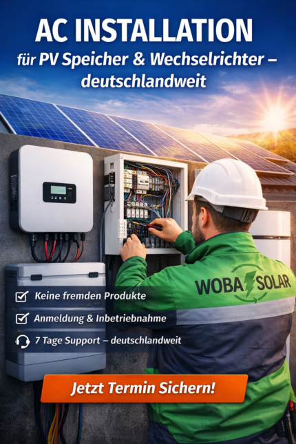 AC Installation für PV Speicher & Wechselrichter – deutschlandweit