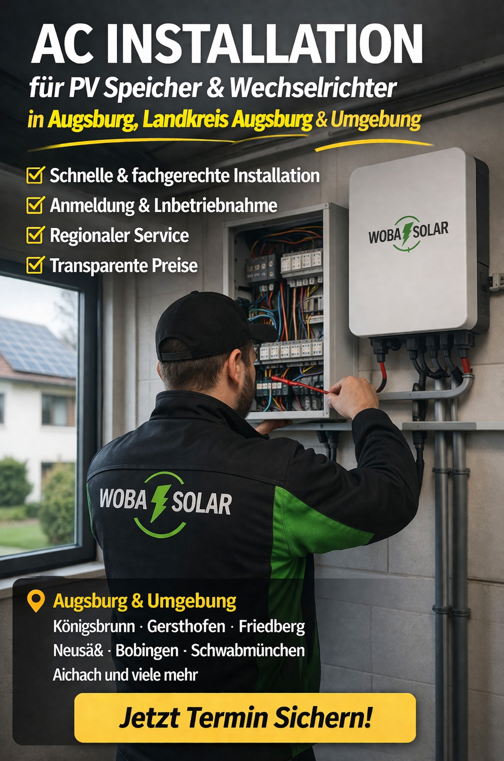 WOBA_SOLAR_AC_Installation_fuer_PV_Speicher_Wechselrichter_in_Augsburg_Landkreis_Augsburg_Umgebung.png AC Installation für PV Speicher & Wechselrichter in Augsburg, Landkreis Augsburg & Umgebung – Bild 1