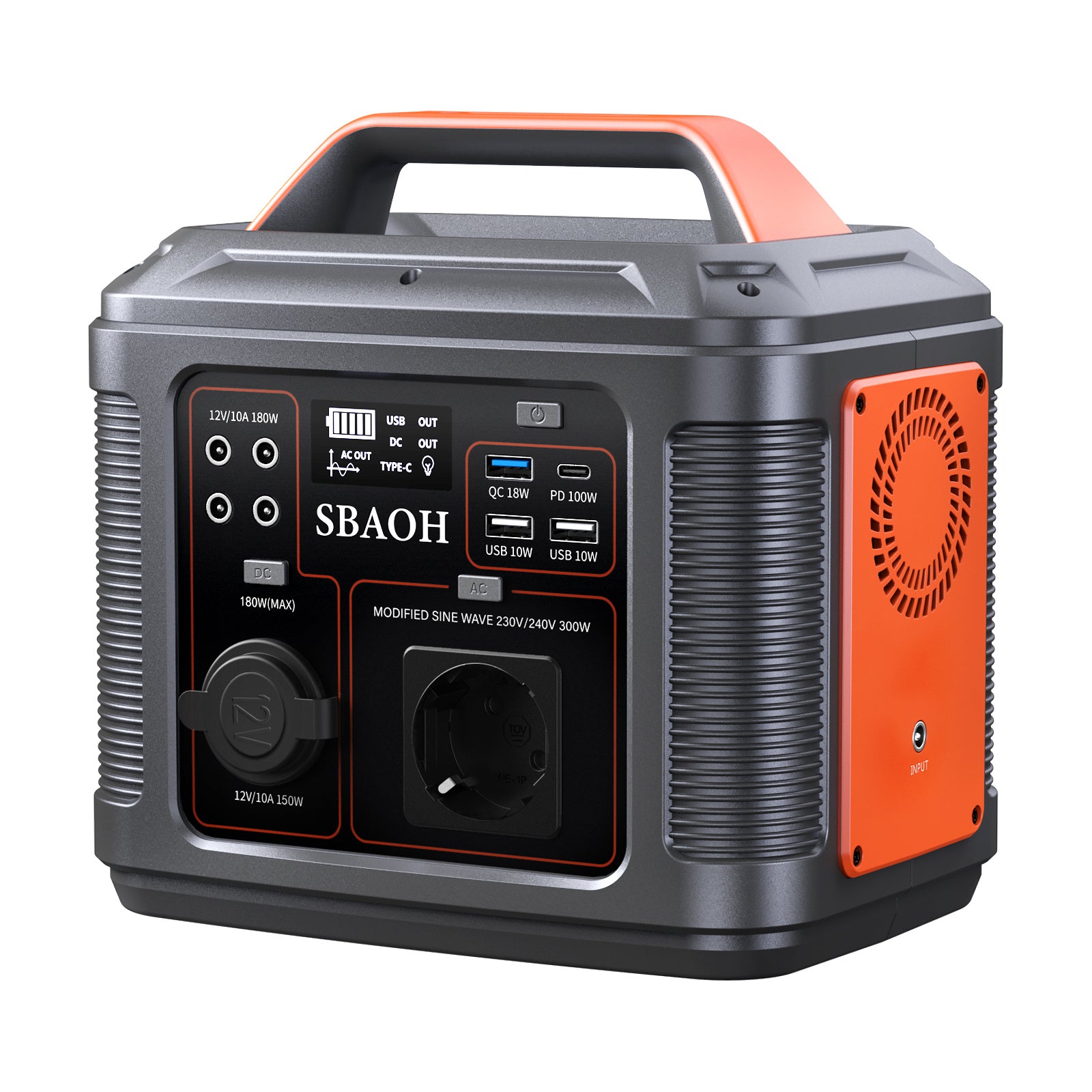 ffae7415-a295-4080-9870-835a7da293a7.jpg SBAOH Portable Power Station,296 Wh Solar Generator With 300 W Output, Mobile Power Supply For Garden, Travel, Camping, Motorhome, Emergency – Bild 1